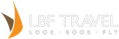 White LBF Travel Logo - Official Branding for LBF Travel