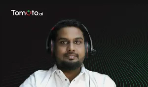 Vijay Nagarajan, a former call center employee and now part of the team at Tomato.ai.