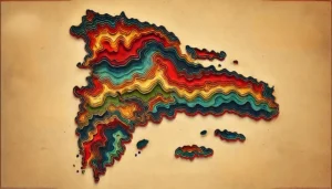 Colorful country map of the country of the Dominican Republic.